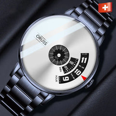 Men's Waterproof Automatic Steel Watch with Black Tech
