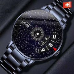Men's Waterproof Automatic Steel Watch with Black Tech