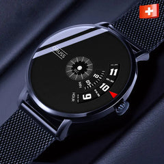 Men's Waterproof Automatic Steel Watch with Black Tech