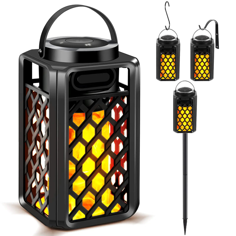 Outdoor Bluetooth Speakers Tesoorda Waterproof Wireless Bluetooth Speaker with Torch Light Portable LED Flame Speaker with Loud Sound for Camping Patio Home Decor Gifts for Couples Dads Moms 1 pack
