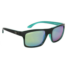 Sunglasses with black frame and teal arms.  Standout with this sleek and stylish design upon sturdy frame.