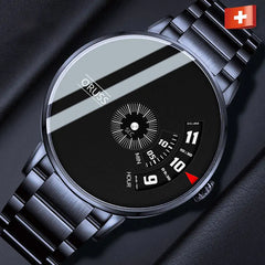 Men's Waterproof Automatic Steel Watch with Black Tech