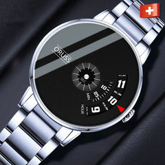 Men's Waterproof Automatic Steel Watch with Black Tech
