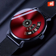 Men's Waterproof Automatic Steel Watch with Black Tech