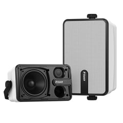 Inwa Upgraded Bluetooth Outdoor Speakers IPX5 Waterproof Wall Mount Speaker Powerful Bass Wireless Sync Up to 100 Speakers Indoor/Outdoor Sound System for Patio/Porch/Gazebo/Garage(MZ-632 2 PCS)